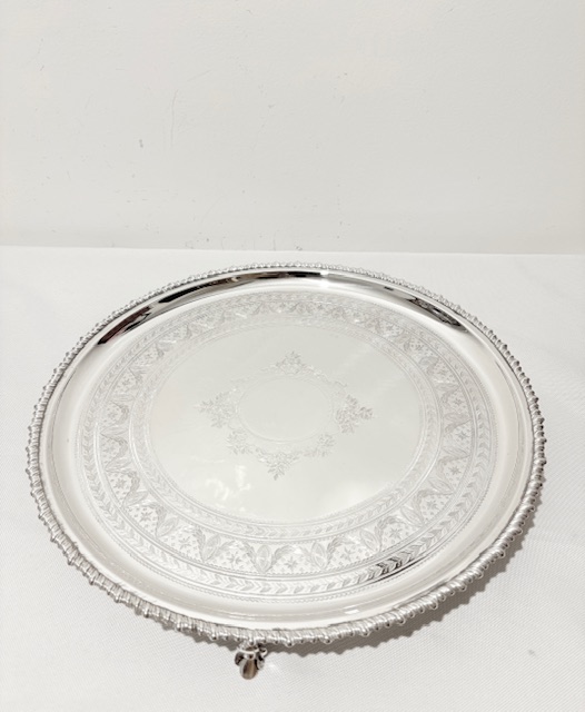 Antique Silver Plated Salver by James Deakin