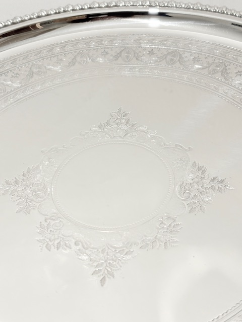 Antique Silver Plated Salver by James Deakin Antique Silver Plated Salver by James Deakin
