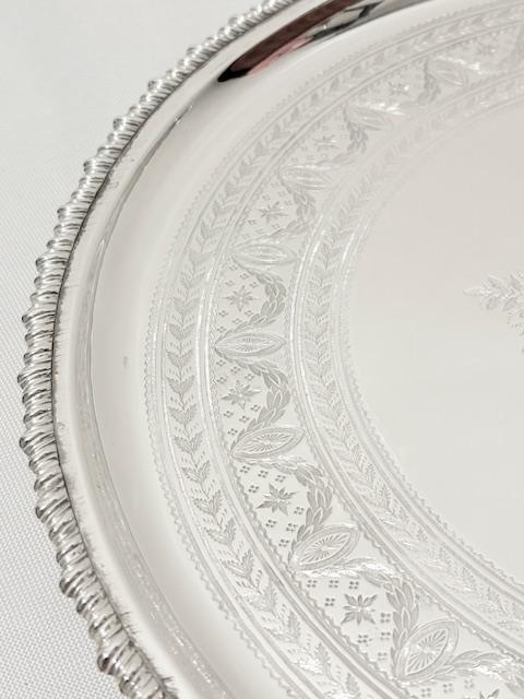 Antique Silver Plated Salver by James Deakin Antique Silver Plated Salver by James Deakin