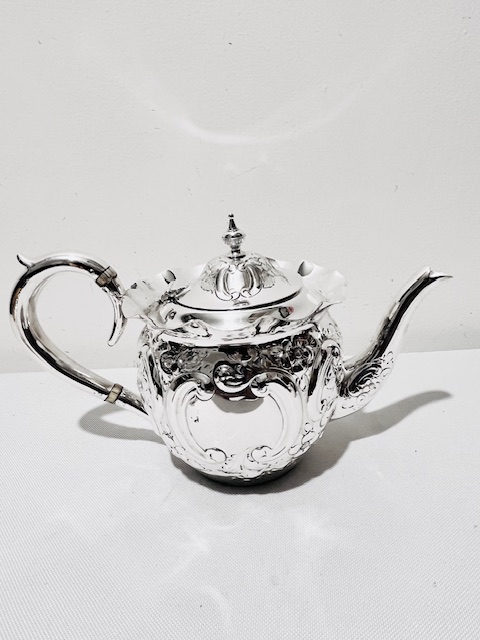 Pretty Antique Silver Plated Bachelor Size Three Piece Teaset