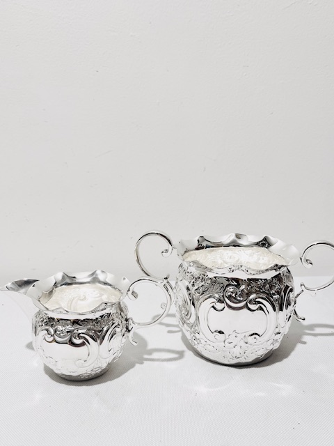 Pretty Antique Silver Plated Bachelor Size Three Piece Teaset