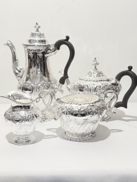 Antique Silver Plated 5 Piece Tea and Coffee Set