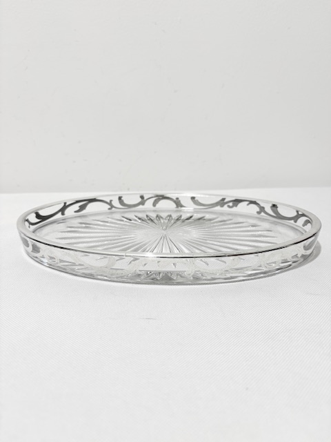 Vintage Sterling Silver and Glass Dressing Table Tray