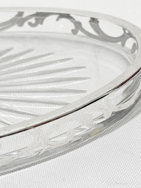 Vintage Sterling Silver and Glass Dressing Table Tray