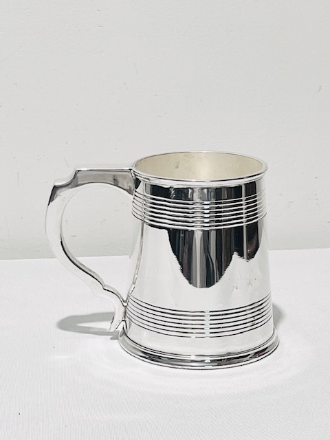 Antique Silver Plated One Pint Beer Tankard (c.1890)