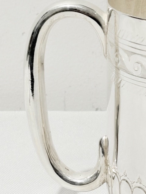 Antique Silver Plated One Pint Part Fluted Tankard Antique Silver Plated One Pint Part Fluted Tankard