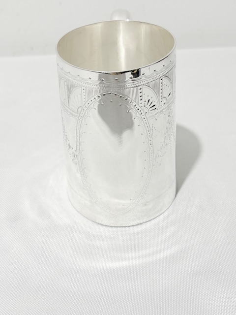 Antique Silver Plated Half Pint Tankard with Side Looped Handle