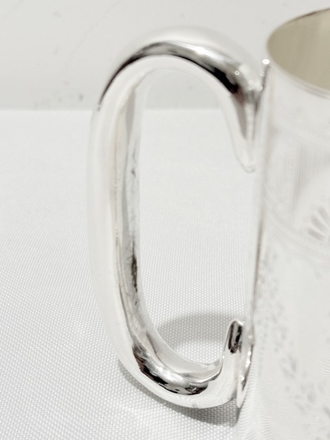 Antique Silver Plated Half Pint Tankard with Side Looped Handle