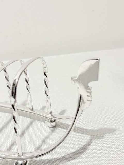 Novelty Antique Silver Plated Gondola Shaped Toast Rack