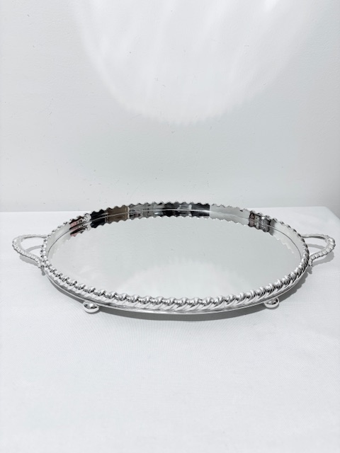 Antique Oval Silver Plated Tray by William Hutton & Sons