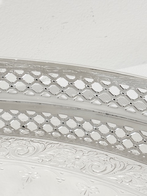 Super Quality Very Large Oval Antique Silver Plated Tray