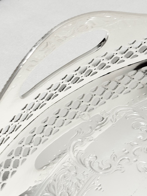 Super Quality Very Large Oval Antique Silver Plated Tray