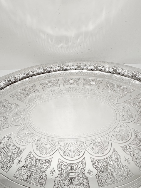 Exceptional Elaborate Antique Silver Plated Tray