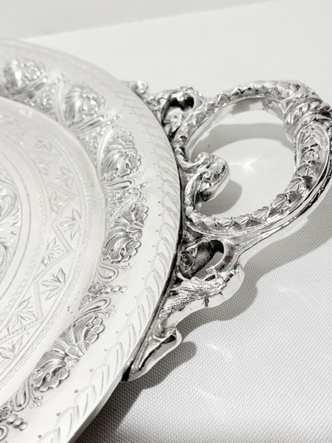 Exceptional Elaborate Antique Silver Plated Tray