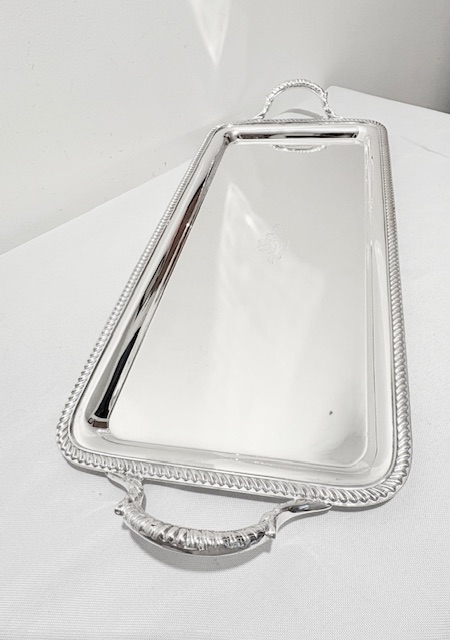 Antique Silver Plated Bar, Sandwich or Decanter Tray