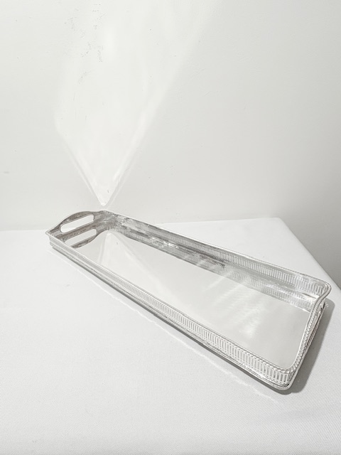 Vintage Silver Plated Long and Narrow Gallery Tray Vintage Silver Plated Long and Narrow Gallery Tray