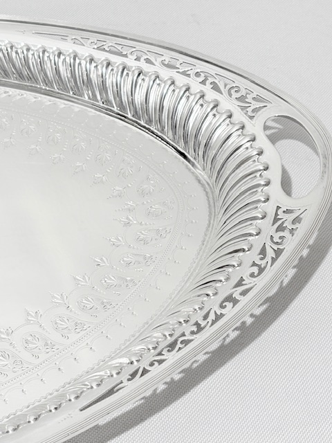 Antique Silver Plated Boat Shaped Tray Antique Silver Plated Boat Shaped Tray