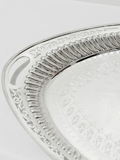 Antique Silver Plated Boat Shaped Tray Antique Silver Plated Boat Shaped Tray
