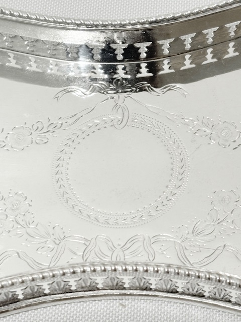 Vintage Silver Plated Gallery Tray Wide at the Ends and Narrows in the Middle Vintage Silver Plated Gallery Tray Wide at the Ends and Narrows in the Middle