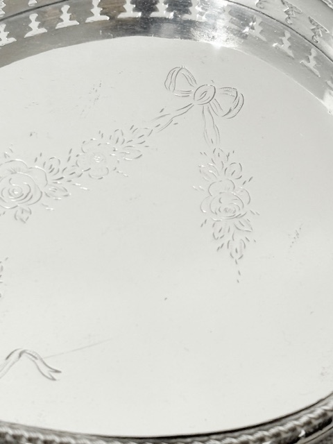 Vintage Silver Plated Gallery Tray Wide at the Ends and Narrows in the Middle Vintage Silver Plated Gallery Tray Wide at the Ends and Narrows in the Middle