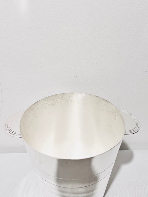 Silver Plated Wine Cooler or Champagne Bucket with Half Moon Shaped Handles
