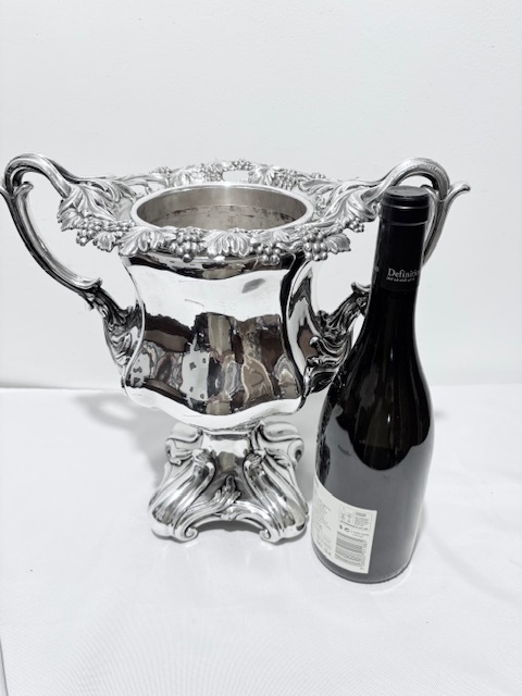 Campania Shaped Old Sheffield Plate Antique Wine Cooler