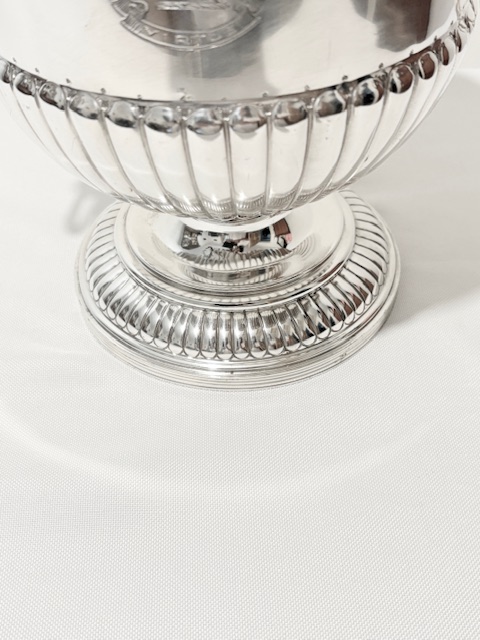 Antique Old Sheffield Plate Wine Cooler with Part Fluted Decoration