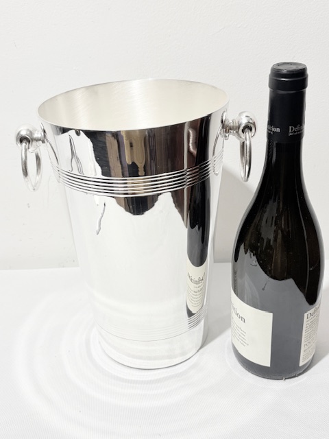 Antique Tall Cylindrical Silver Plated Wine Cooler