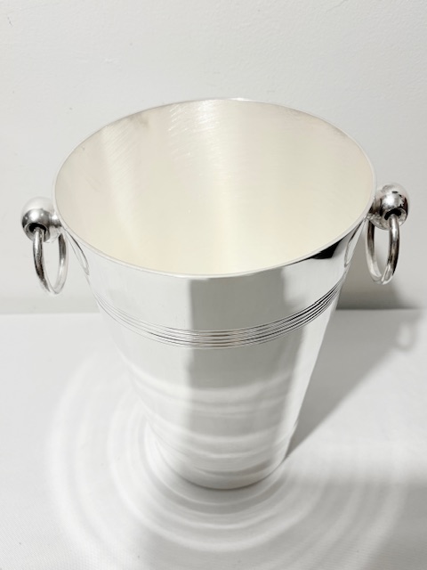 Antique Tall Cylindrical Silver Plated Wine Cooler