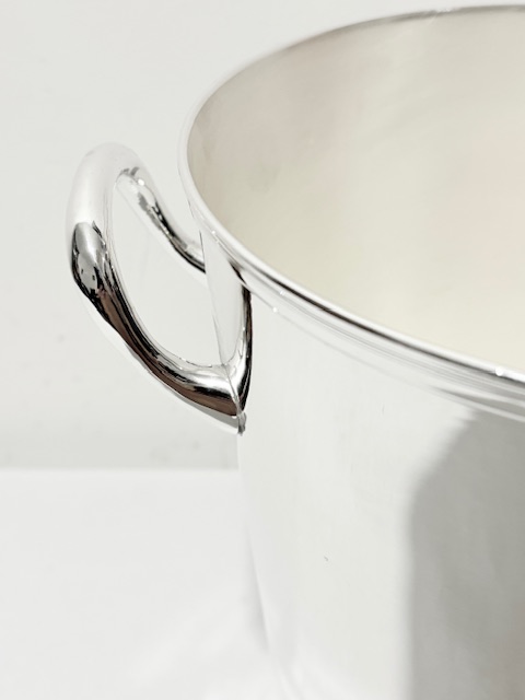 Vintage Simple Cylindrical Silver Plated Champagne Bucket or Wine Cooler Vintage Simple Cylindrical Silver Plated Champagne Bucket or Wine Cooler