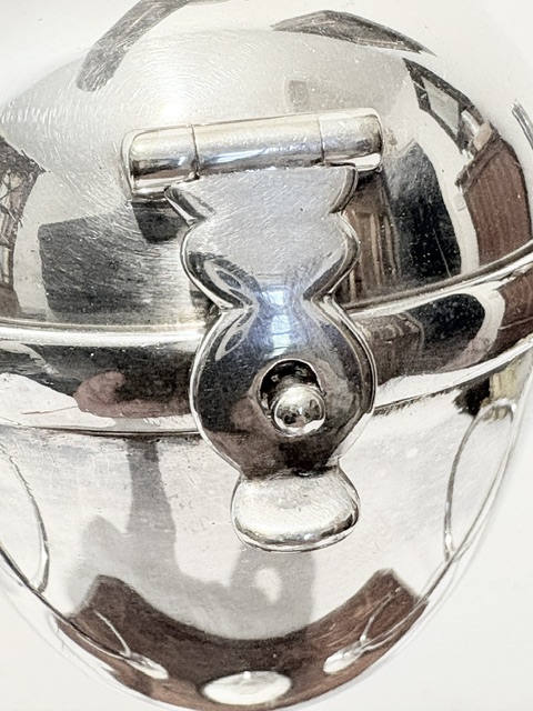 Antique Silver Plated Lemon or Citrus Juicer Standing on Oak Base