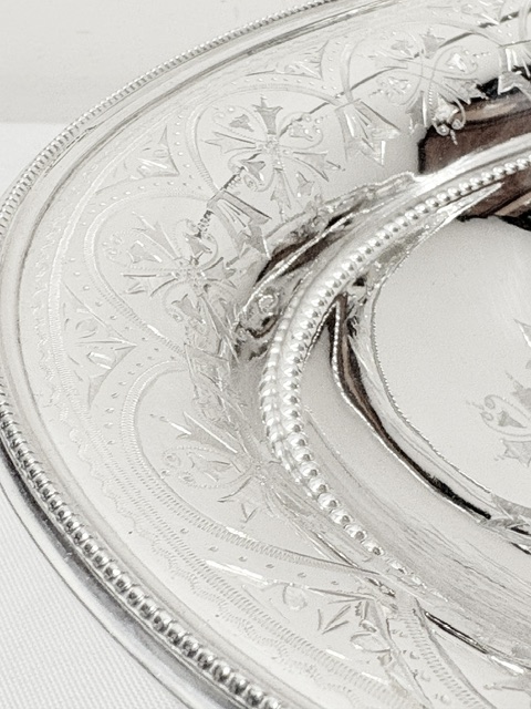 Antique Silver Plated Oval Bread Fruit Basket with Swing Handle Antique Silver Plated Oval Bread Fruit Basket with Swing Handle