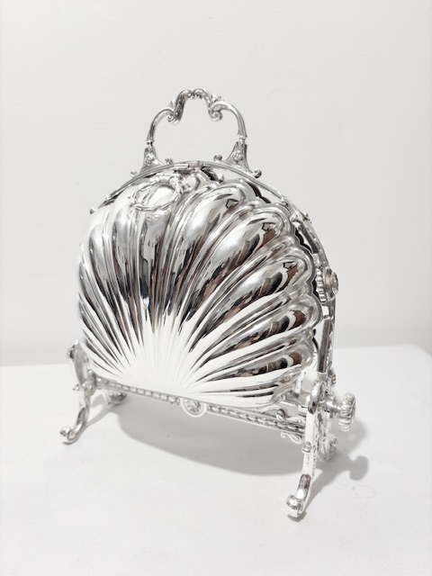 Silver Plated Push Button Folding Biscuit Box or Warmer