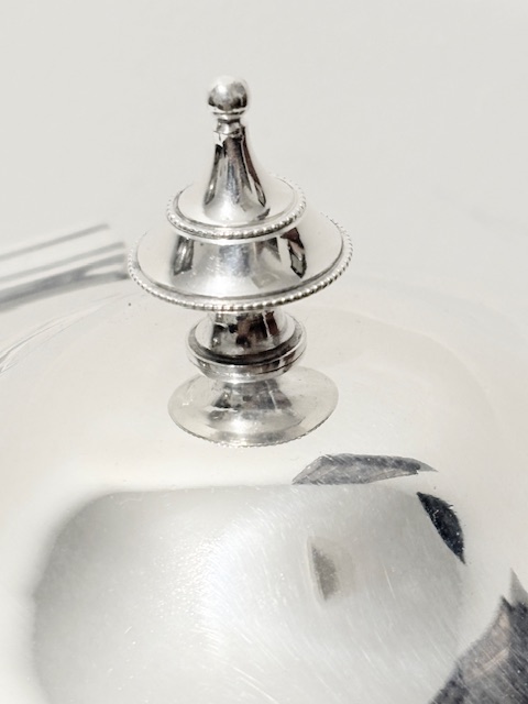 Antique Silver Plated Biscuit Box with Diamond Cut Glass Liner