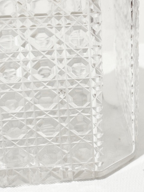 Antique Silver Plated and Cut Glass Biscuit Box with Bust of a Lady Finial