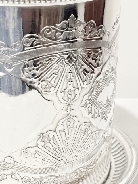 Antique Silver Plated Biscuit Box with Hinged Lid Antique Silver Plated Biscuit Box with Hinged Lid