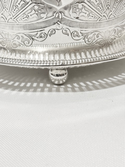 Antique Silver Plated Biscuit Box with Hinged Lid Antique Silver Plated Biscuit Box with Hinged Lid