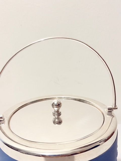 Antique Jasper Ware and Silver Plated Biscuit Box