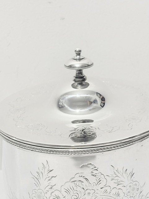 Antique Silver Plated Hinged Lid Biscuit Box Antique Silver Plated Hinged Lid Biscuit Box