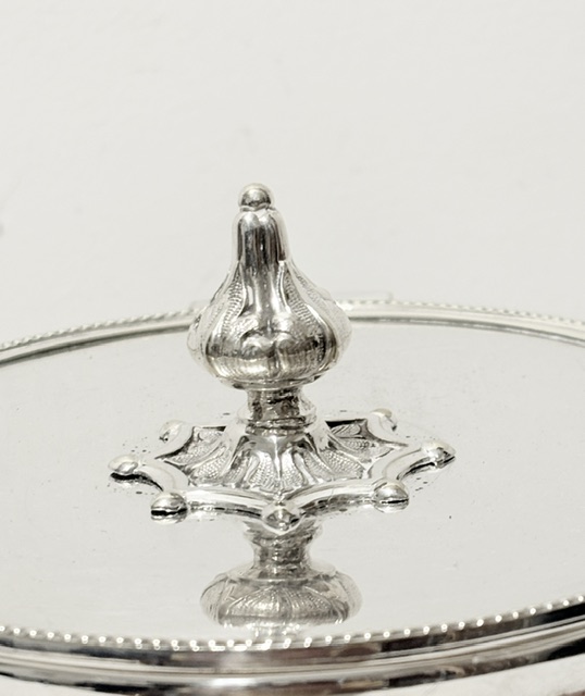 Antique Silver Plated and Cut Glass Biscuit Barrel Box Antique Silver Plated and Cut Glass Biscuit Barrel Box