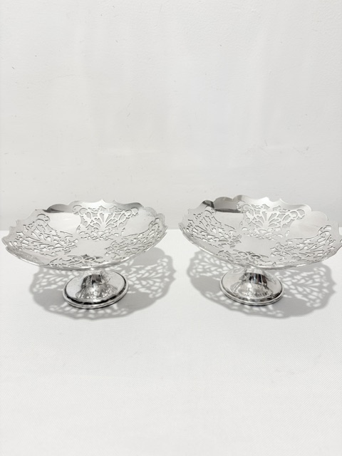 Vintage Pair of Mappin & Webb Silver Plated Bon Bon Dishes