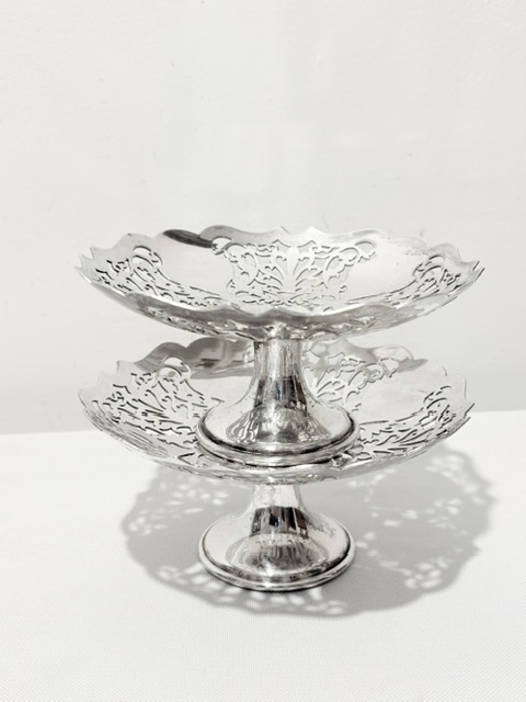Vintage Pair of Mappin & Webb Silver Plated Bon Bon Dishes Vintage Pair of Mappin & Webb Silver Plated Bon Bon Dishes
