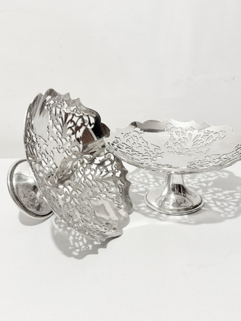 Vintage Pair of Mappin & Webb Silver Plated Bon Bon Dishes Vintage Pair of Mappin & Webb Silver Plated Bon Bon Dishes