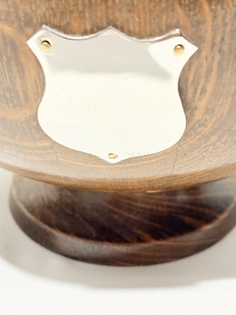 Vintage Small Oak and Silver Plated Bowl Vintage Small Oak and Silver Plated Bowl