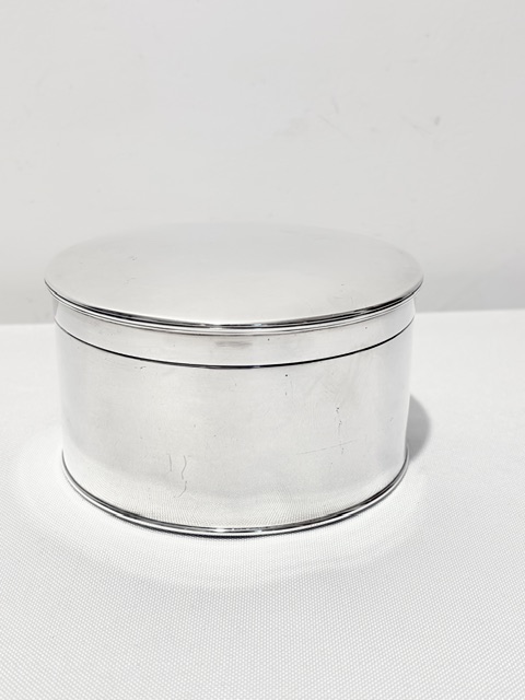 Round Antique Silver Plated Wafer Box