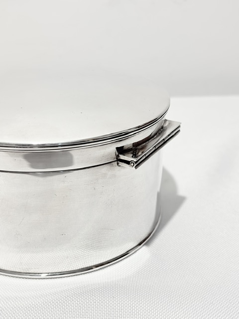 Round Antique Silver Plated Wafer Box