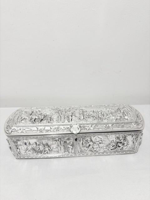 Attractive Electro Form Antique Silver Plated Trinket Box Attractive Electro Form Antique Silver Plated Trinket Box