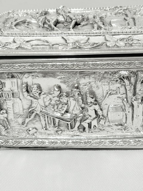 Attractive Electro Form Antique Silver Plated Trinket Box Attractive Electro Form Antique Silver Plated Trinket Box