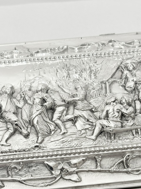 Attractive Electro Form Antique Silver Plated Trinket Box Attractive Electro Form Antique Silver Plated Trinket Box