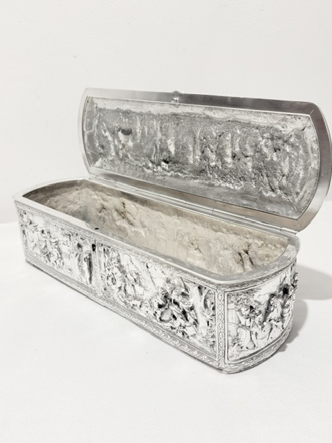 Attractive Electro Form Antique Silver Plated Trinket Box Attractive Electro Form Antique Silver Plated Trinket Box